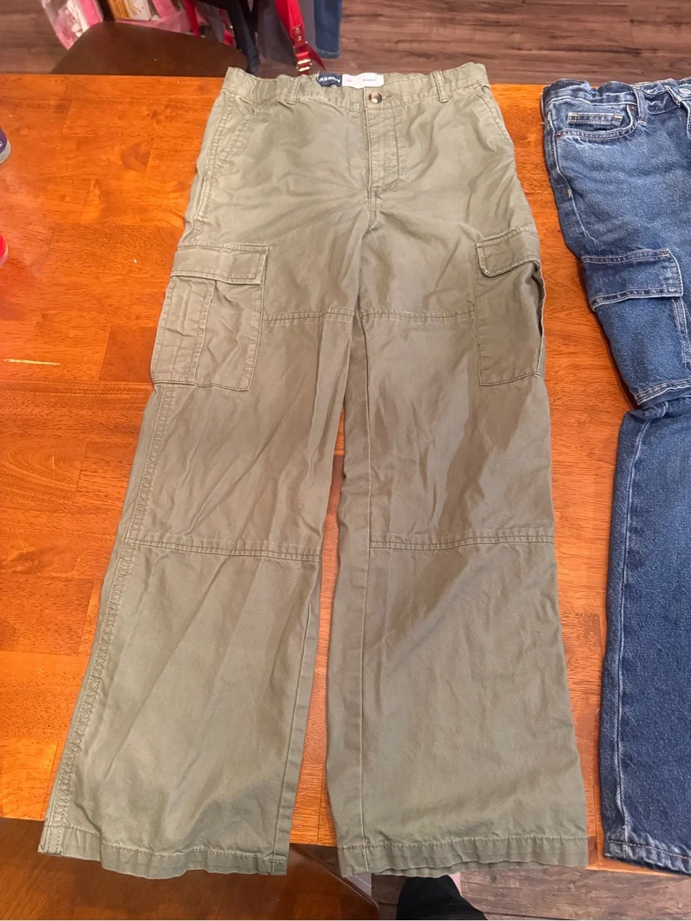 Boys Cargo Jeans - Olive and Denim